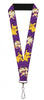 Lanyard - Nintendo - Pokemon - Pikachu and Meowth poses purple squares - NEW