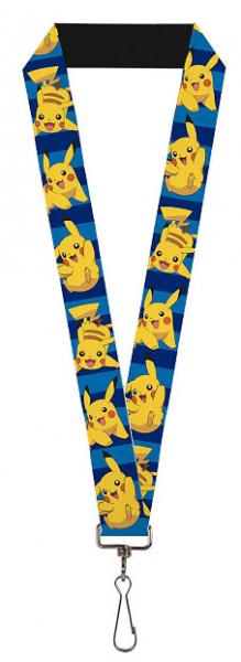 Lanyard - Nintendo - Pokemon - Pikachu pose stripe blues