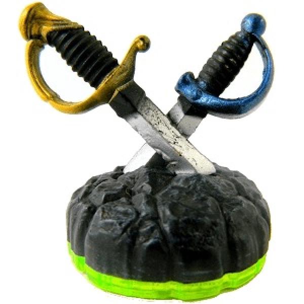 Skylanders - Spyro's Adventure - Magic Item - Green Base - Ghost Swords - Two Crossed Swords - 83975888 - USED