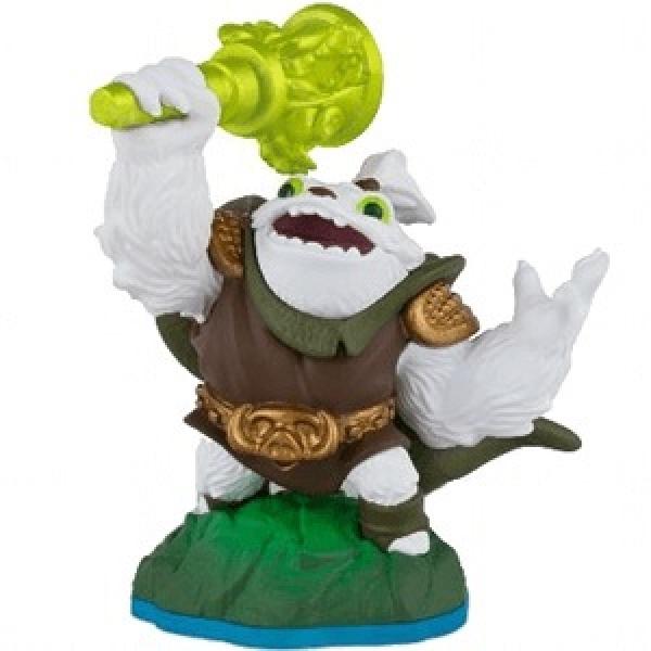 Skylanders - Swap Force - Figure - Blue Base - Life - Zoo Lou - White Bear-Like Shaman in Brown Tunic with Green Cape and Chartreuse Club - 84793888 - USED