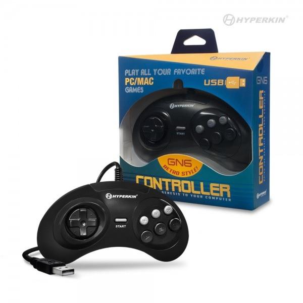 PC USB Controller - GN6 - SG Sega Genesis Style - 6 Button - Hyperkin - NEW