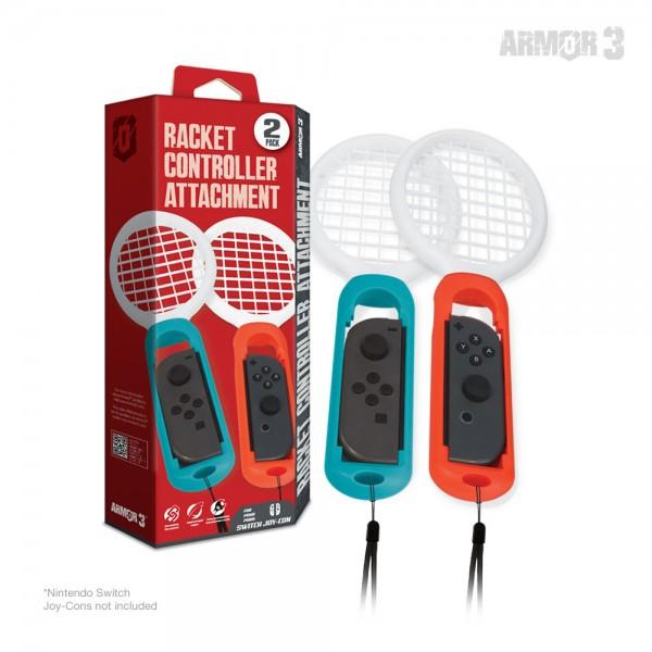 NS Tennis Racket Controller attachments - set of 2 - for Joy-Con controllers (3rd) Hyperkin Armor 3 - NEW