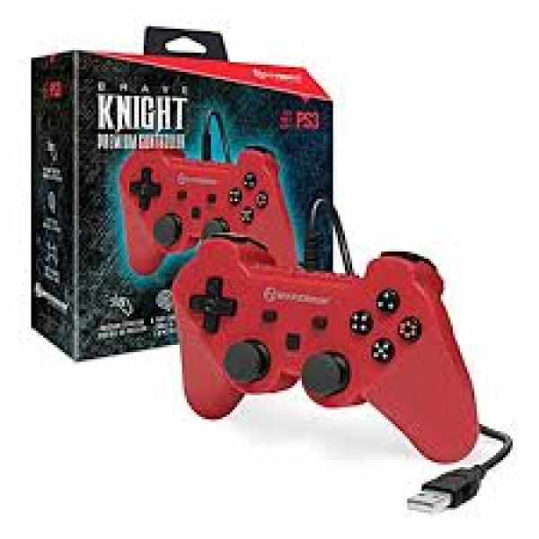 PS3 Controller (3rd) Wired USB - NEW - Knight Premium Controller - Hyperkin - red