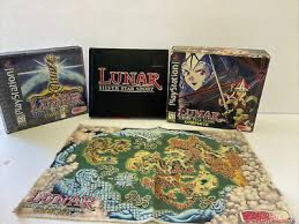 PS1 Lunar - Silver Star Story Complete - Complete in Box with Game, Soundtrack, Making Of Disc, Leather Guidebook, and Map
