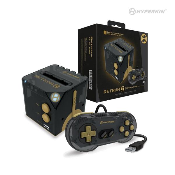 GB GBC GBA Retron SQ Console System - HW (3rd) Hyperkin - Black & Gold - NEW