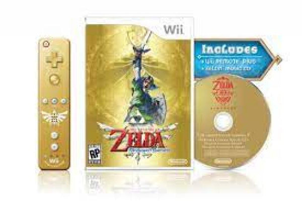 Wii Legend of Zelda - Skyward Sword - Controller Bundle - Complete with Game, OST and Gold Wii Remote - NEW