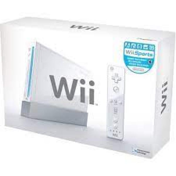 Wii F - WII - Nintendo Wii HW - System - WHITE - (plays GC) - Complete in Box EXCEPT Wii Sports Game is NOT Included - USED
