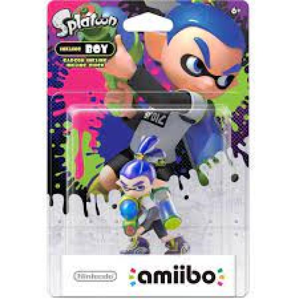 Amiibo - Black Base - Splatoon - Blue Splatoon Boy - Blue haired boy with green shoes ready to make a blue paint mess all over the place - NEW