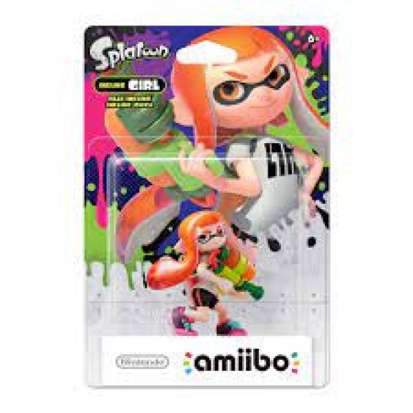 Amiibo - Black Base - Splatoon - Orange Girl - Orange haired girl with pink shoes ready to make an orange paint mess all over the place - NEW
