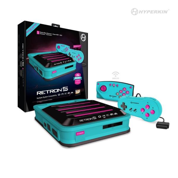 Z NES SNES SG GBA FAM - RetroN 5 - HW (3rd) Hyperkin - 5 in 1 system - HYPER BEACH special edition BLUE PINK - NEW