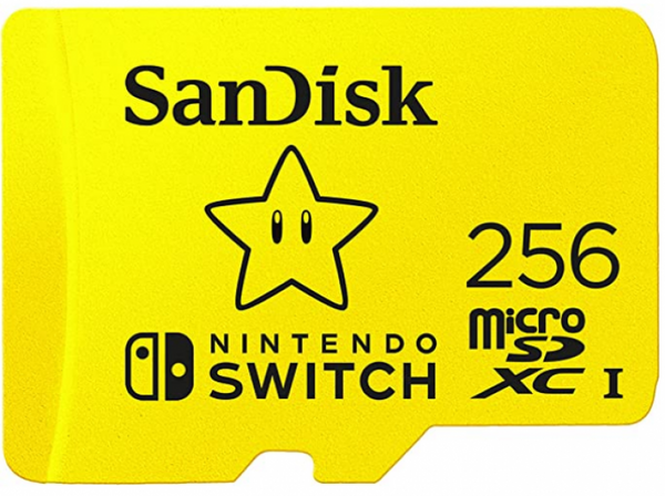 NS Memory Card 256GB - Micro SD Card for Nintendo Switch - Yellow Mario themed with Star - USED