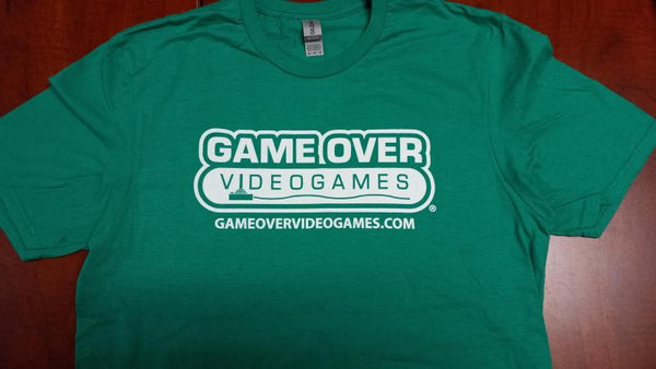 Game Tshirt - GAME OVER - logo with outline - (Kelly Green) - ADULT - LARGE