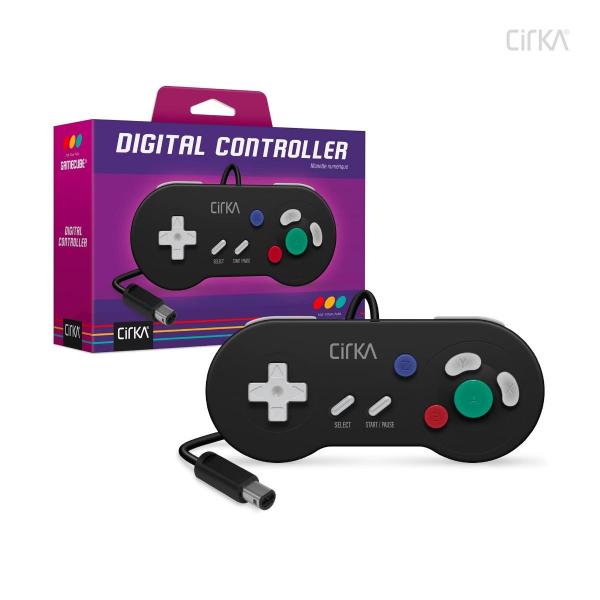 GC Controller (3rd) - Wired - Cirka - Digital Controller - D-Pad Only / No Analog Stick - Black - NEW