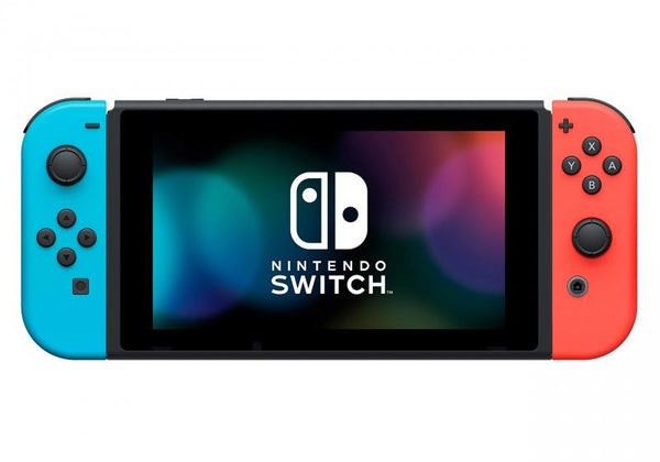 NS F - Nintendo Switch - System HW - 2018 Revision - Model HAD - Serial XKW - Neon Blue / Neon Red Joy-Cons - Core with Dock - USED