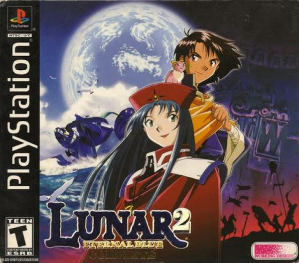 PS1 Lunar 2 - Eternal Blue Complete - Collector's Edition - Complete in Box with Game, OST, Making of Disc, Leather Book, Pendant and Character Standees