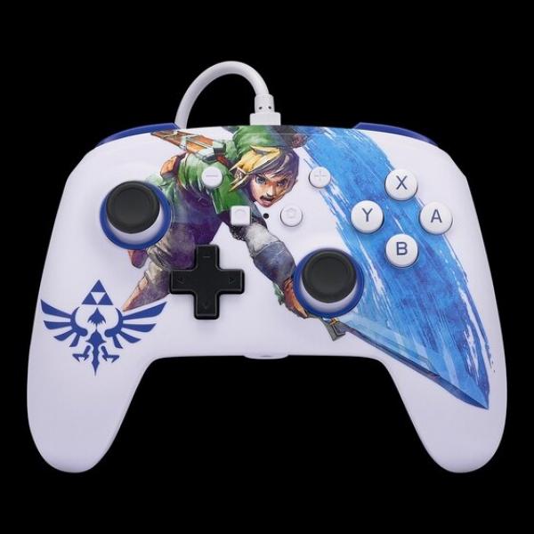 NS Switch Controller (3rd) - Wired - Enhanced PowerA - Skyward Sword - Link Master Sword Attack - USED