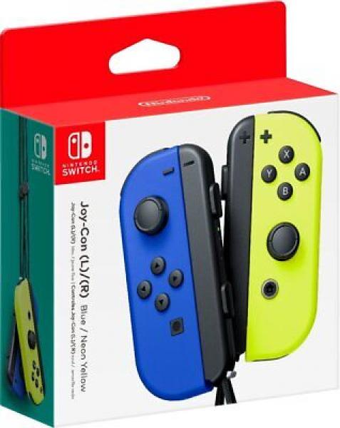 NS Joy-Con (1st) - Set of 2 - Blue / Neon Yellow - NEW