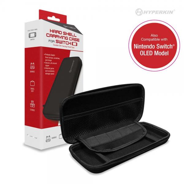 NS Switch - Carry Case For Nintendo Switch and Joy-Con - EVA Hard Shell - Hyperkin - Black - NEW