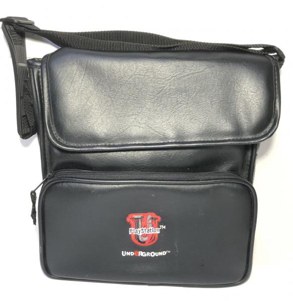 PS1 PS2 - PlayStation Underground Carry Case - Black Leather - USED