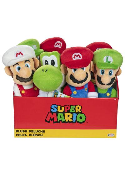 Plush - Nintendo - Super Mario - JAKKS - SUPER MARIO - 9 in - ASSORTED Styles - Includes ONE (1) - Mario, Fire Mario, Luigi, or Yoshi - NEW