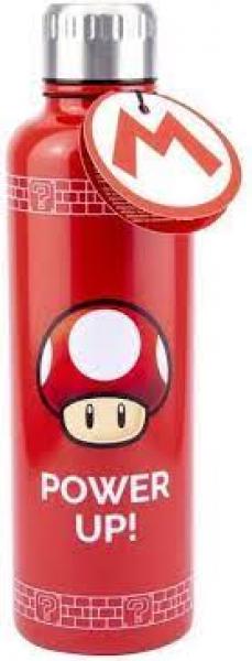 Gamer Gear - Water Bottle - Metal big up - Nintendo - Super Mario - Power Up - Red - NEW