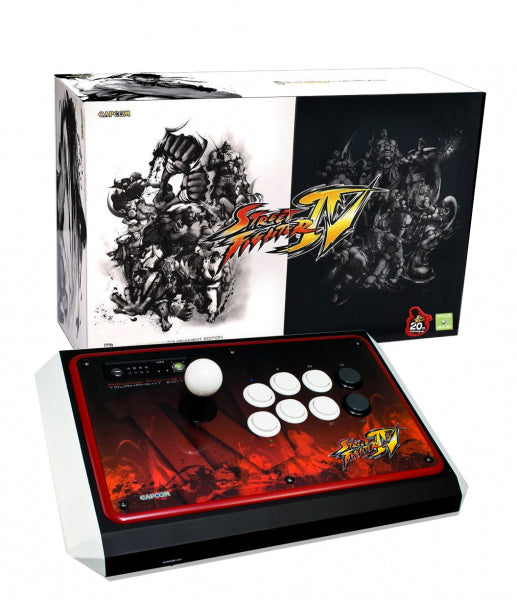 X360 Controller -  Arcade Joystick - (3rd) - SUPER Street Fighter IV 4 - Fight Stick - Red and Black theme with IV in bold - USED