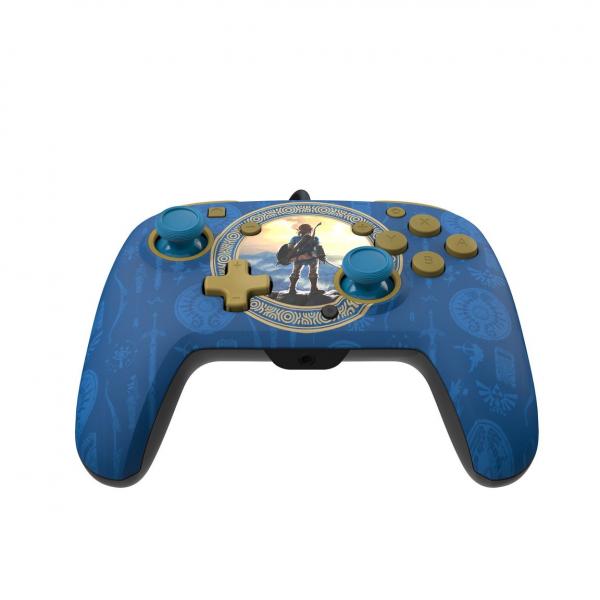 NS Switch Controller (3rd) - Wired - PDP - Rematch - Breath of the Wild - Hyrule Blue - USED