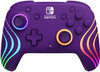 NS Switch Controller (3rd) - Wireless - PDP - Afterglow Wave - Purple w/ RGB Lights - USED