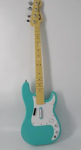 X360 Rock Band Guitar Controller (3rd) - Wireless - Fender Precision Bass - Seafoam Green - RARE - USED