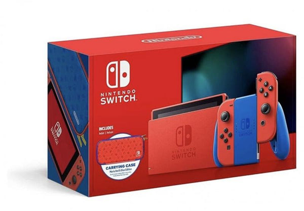 NS F - Nintendo Switch System HW - Red / Red Joycons - RED console - serial XKW - Super Mario Edition 2021 - CORE WITH MATCHING RED DOCK - USED
