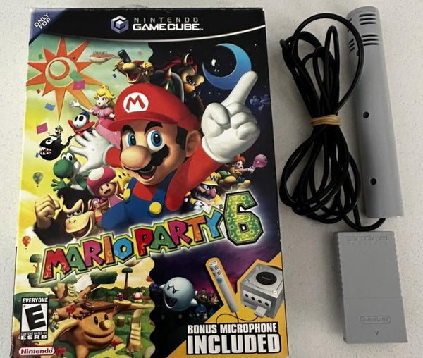 GC Mario Party 6 - Complete in Big Box with Game and Microphone