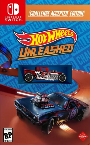 NS Hot Wheels Unleashed - Challenge Accepted Edition - Complete with Big Box, Steelbook with Game Cartridge, Poster, and Bone Shaker Toy Car - DLC MAY NOT BE INCLUDED
