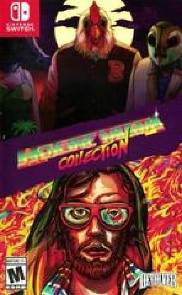 NS Hotline Miami Collection - Special Reserve Cover - animal-masked individuals / injured bearded guy with glasses