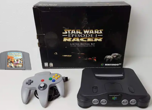 N64 Nintendo 64 System - HW - Star Wars Episode 1 Racer - Limited Edition Set - Complete in Special Edition Box, Standard Black System, Gray Controller and Star Wars Episode 1 Racer - USED