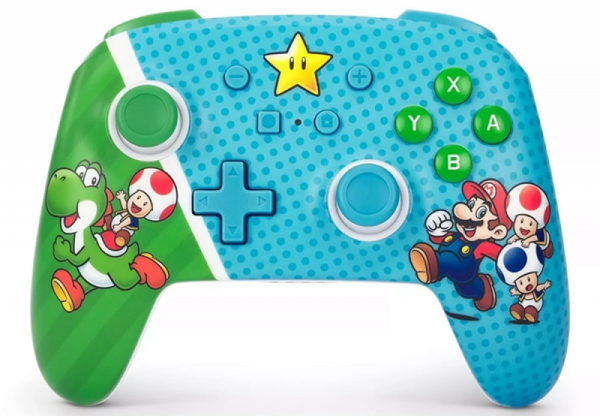 NS Switch Controller (3rd) - Wireless - Enhanced Power A - Mario - Super Star Friends - NEW