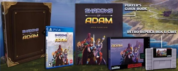 PS4 Shadows of Adam - Limited Edition - Complete with Big Box, Game, Guide Book, Retro Replica Box and Retro Replica SNES Cart