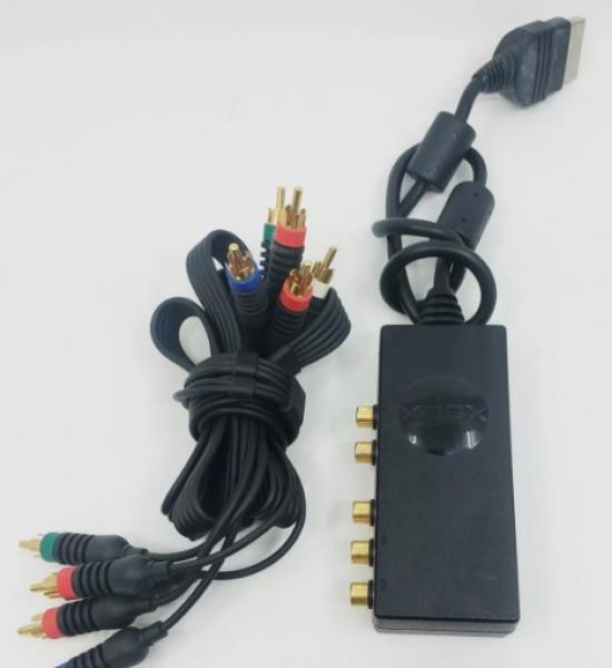 XBOX HD Component AV Adapter (1st) - High Definition Advanced AV Pack - Component Cables with Adapter - USED
