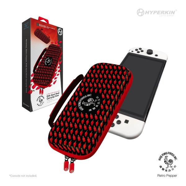NS Switch - Carry Case For Nintendo Switch and Joy-Con - EVA Hard Shell - SRIRACHA Hot Sauce - Retro Pepper style RED - Limited Edition - Hyperkin - NEW