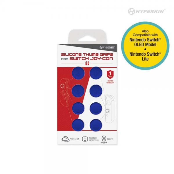 NS Thumb Grips for Nintendo Switch Joy-Con analog sticks (3rd) Hyperkin - 8pk - BLUE