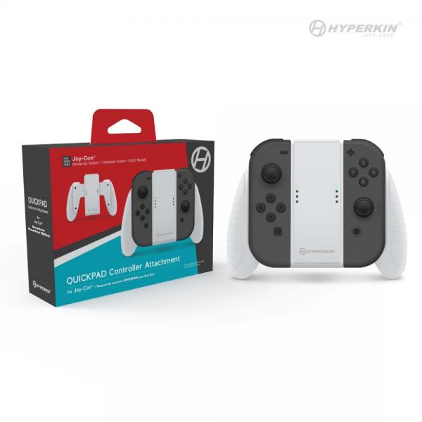 NS Nintendo Switch Joy-Con Charging Grip - Quickpad controller attachment (3rd) Hyperkin - WHITE - NEW