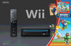Wii F - Nintendo Wii - System HW - Black - (No GC) - Complete in Box with New Super Mario Bros. Wii and Super Mario Galaxy Official Soundtrack - USED