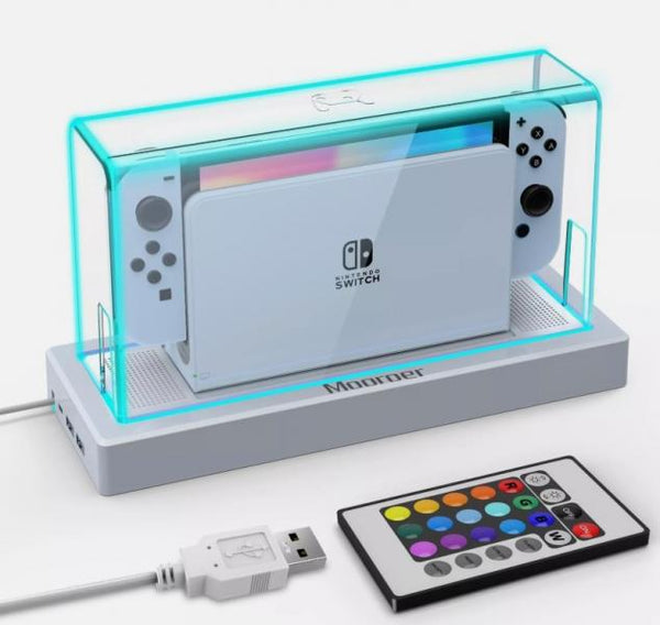 NS LED Lit Acrylic Dust Cover - Acrylic Case for Switch Console and Dock - USED