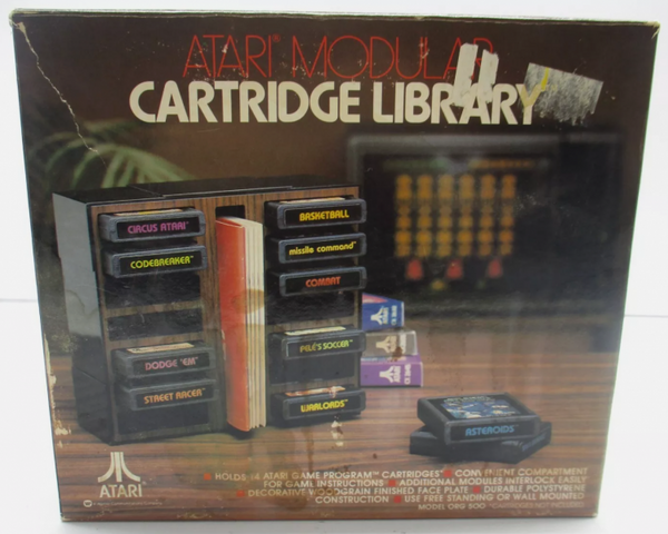A26 Atari Modular Cartridge Library - Stores 14 Cartridges and has Cubby for Manuals - Interlocks with Additional Modules - USED