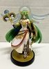 Amiibo - Gold Smash Base - Palutena - Kid Icarus - Green Haired Goddess holding a  blue staff - USED