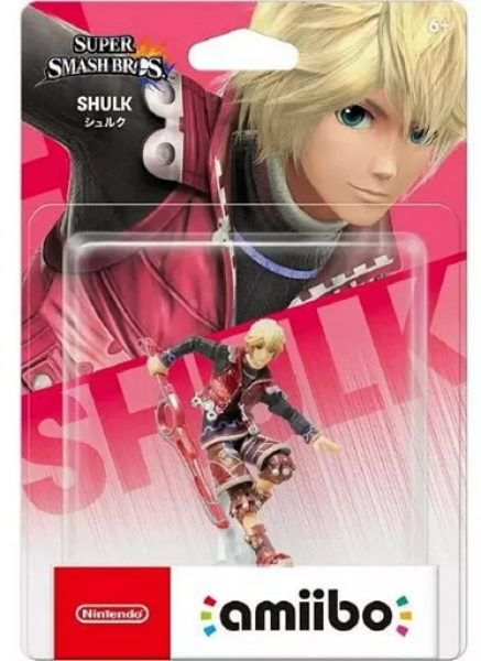 Amiibo - Gold Smash Base - Shulk - Xenoblade - blonde guy with large red blade really feeling it - USED