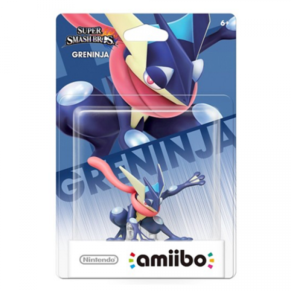 Amiibo - Gold Smash Base - Greninja - Pokemon - Blue Ninja Frog with tongue Scarf - USED