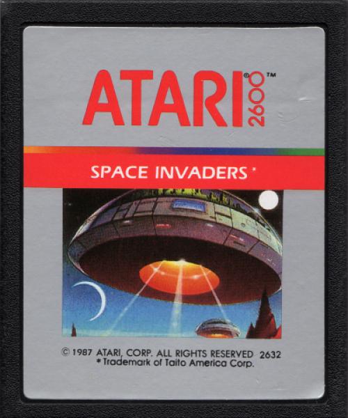 A26 Space Invaders - Atari Red or Silver Picture Label