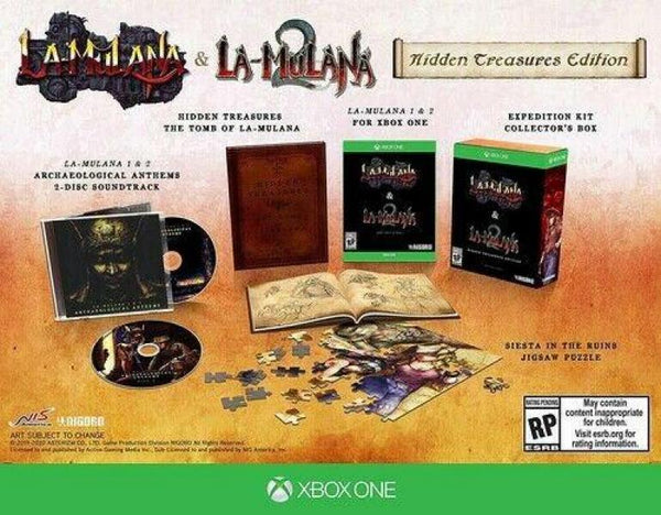 XB1 La-Mulana 1 & 2 - Hidden Treasures Edition - Complete in Box with Game, Art Book, 2-Disc Soundtrack, and 100-Piece Puzzle
