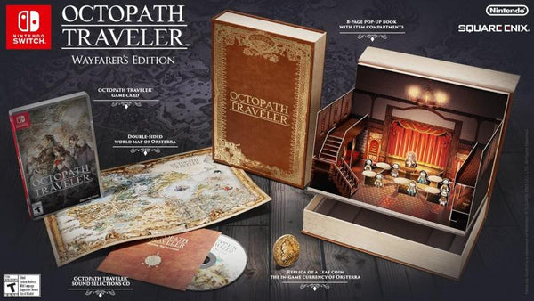 NS Octopath Traveler - Wayfarer's Edition - Complete in Box with Game, Sound Selections CD, Pop-Up Book, World Map, and Leaf Coin