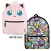 Gamer Bags - Backpack - Nintendo - Pokemon - Jigglypuff 3D REVERSIBLE Backpack - pink furry & checkered - NEW